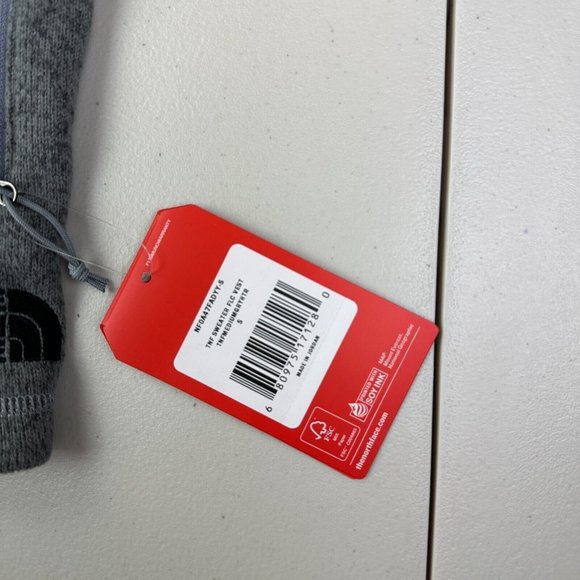 The North Face Sweater Fleece Vest Men's Medium S Gray Full-Zip w/Logos New NWT - Picture 3 of 11